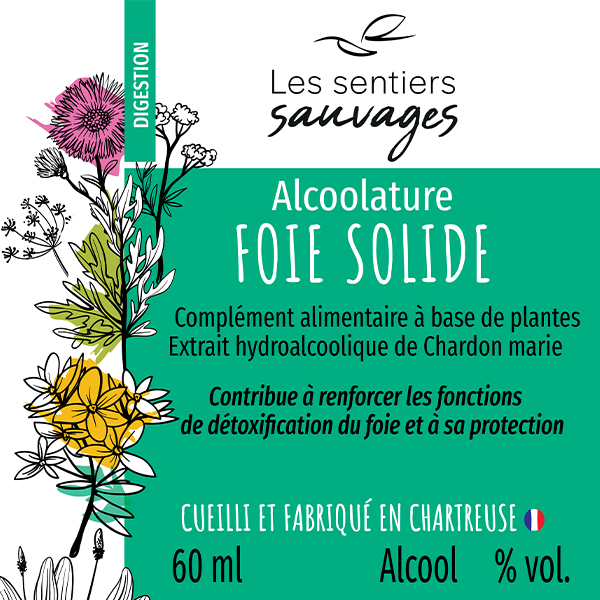 Etiquette Alcoolature foie solide-Les Sentiers Sauvages