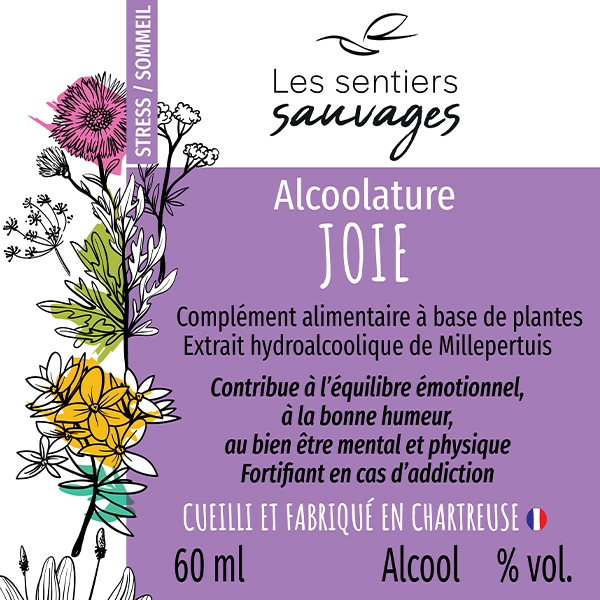 Etiquette Alcoolature-Joie-Les Sentiers Sauvages