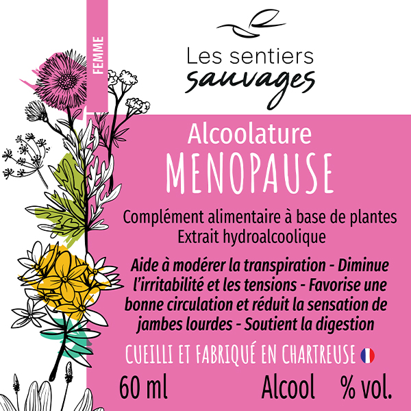 Etiquette Alcoolature-menopause-Les Sentiers Sauvages